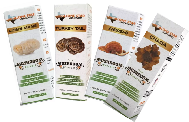 Bundle: Lions Mane, Chaga, Reishi, Turkey Tail Extract