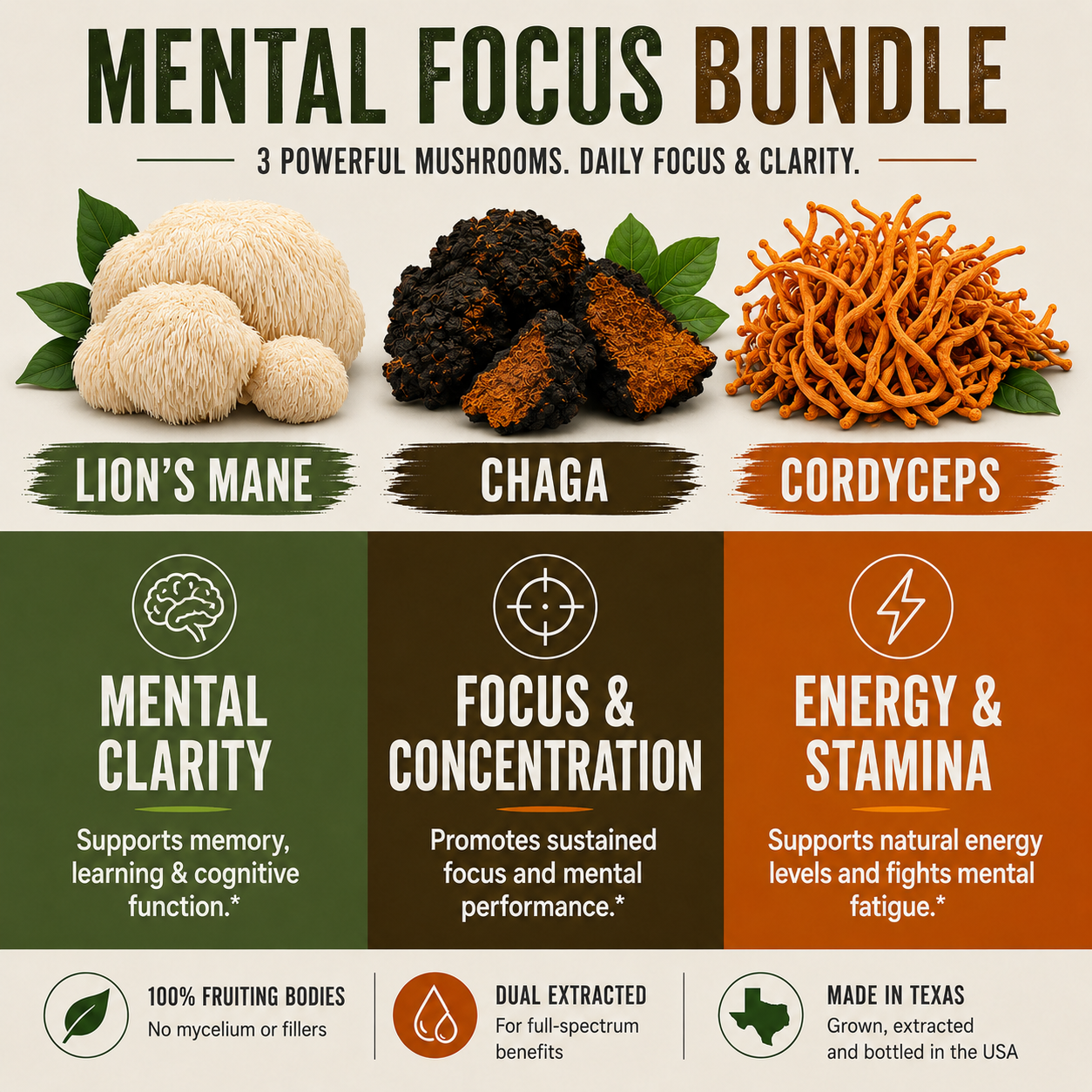 Focus & Clarity Mushroom Extract Bundle
