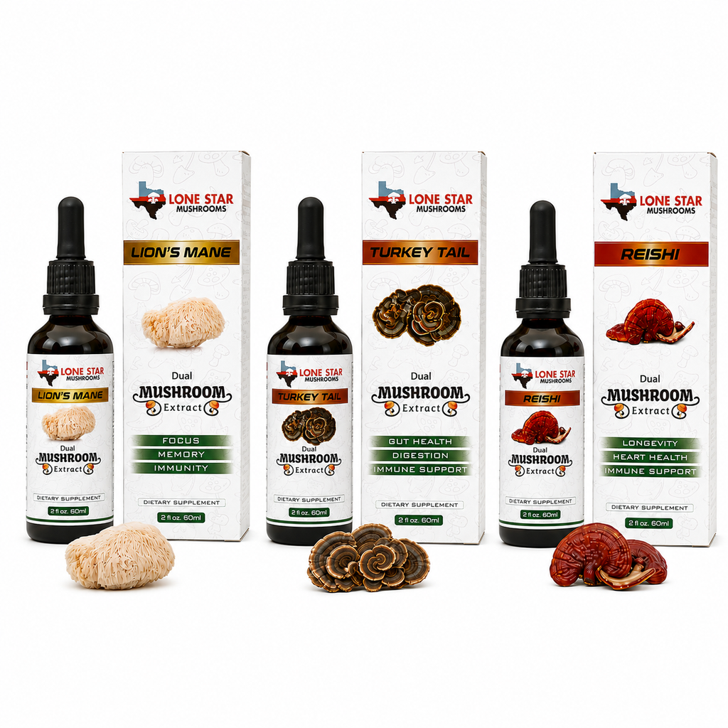 Bundle: Lions Mane, Turkey Tail, Reishi Extract