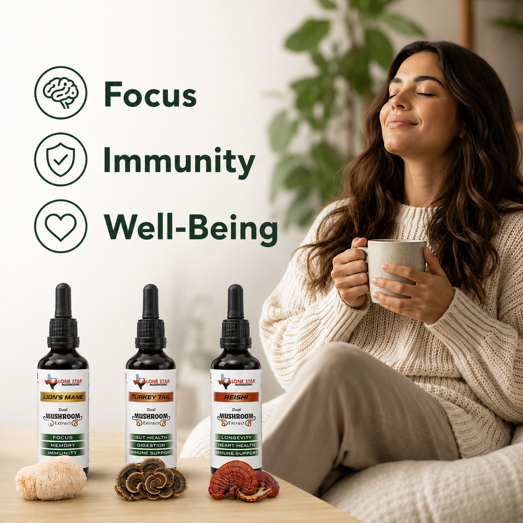 Bundle: Lions Mane, Turkey Tail, Reishi Extract